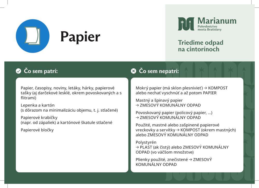 Ako správne riešiť Papier, informácia na kontajneroch