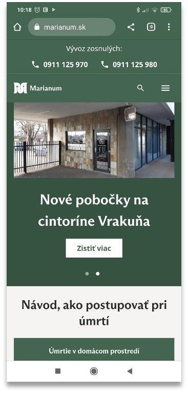 Nová webstránka organizácie a mobilné zobrazenie